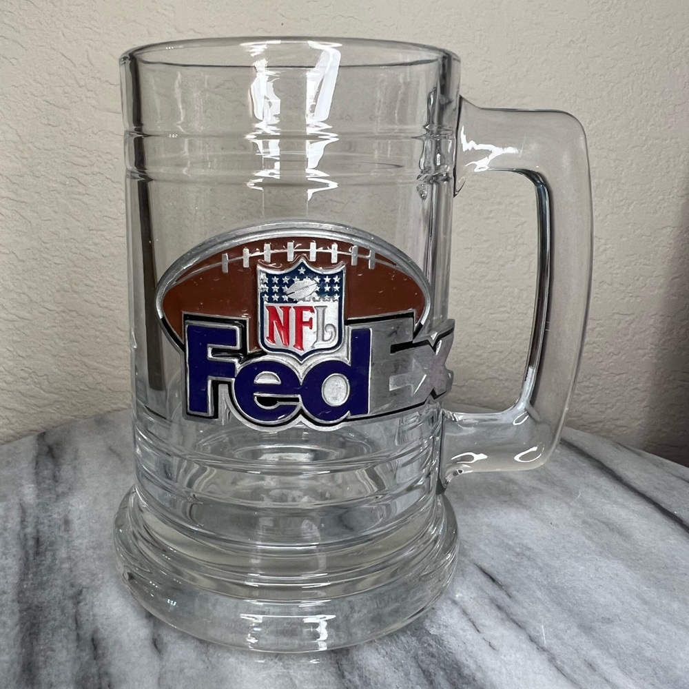 Collectable FedEx NFL football heavy glass mug